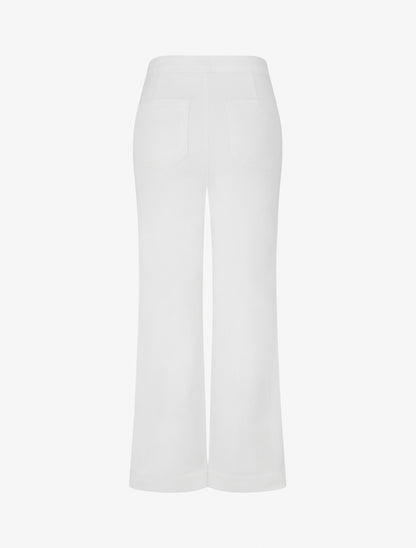 Jean droit style pantalon à pont - Blanc - 2