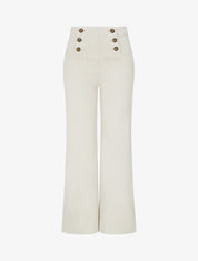Jean droit style pantalon à pont - Beige - 1
