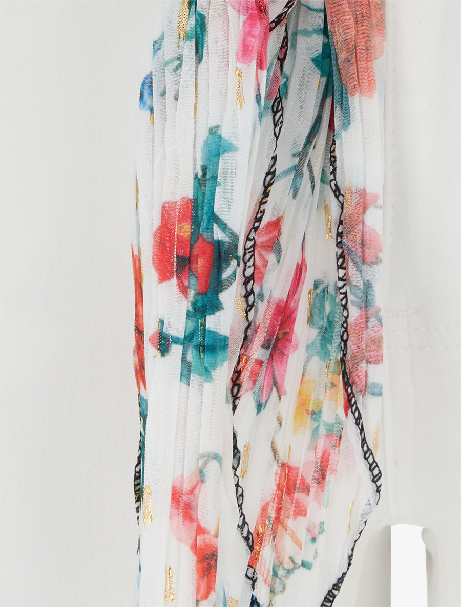 Jean skinny à ceinture imprimée - Blanc - 3