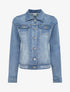 Veste en jean à bords élastiqués - Bleu - 1