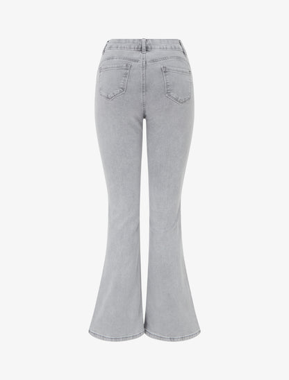 Jean flare push up taille haute - Gris clair - 2