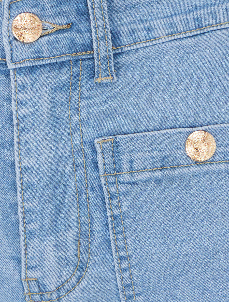 Jean droit à poches plaquées - Bleu clair - 3