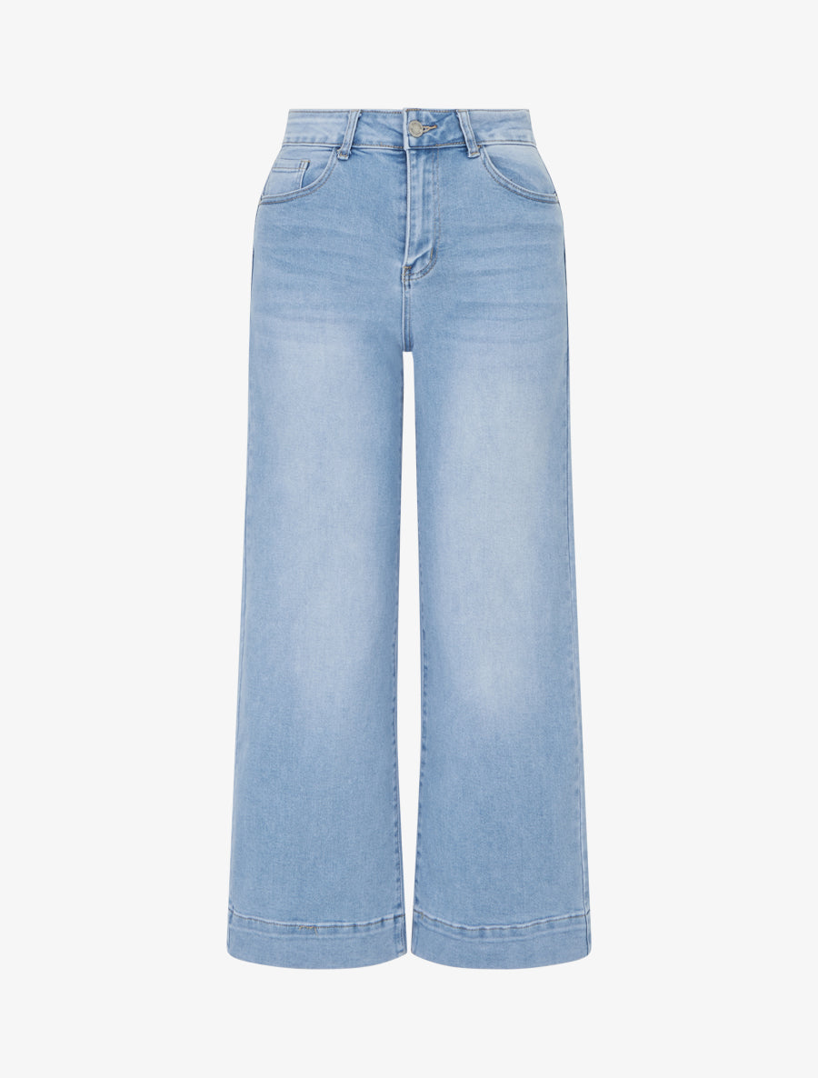 Jean push up à coutures apparentes coupe droite - Bleu - 1