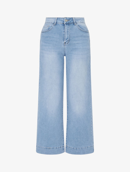 Jean push up à coutures apparentes coupe droite - Bleu - 1