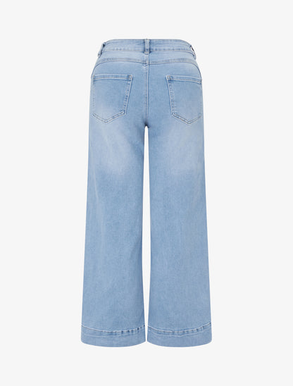 Jean push up à coutures apparentes coupe droite - Bleu - 2