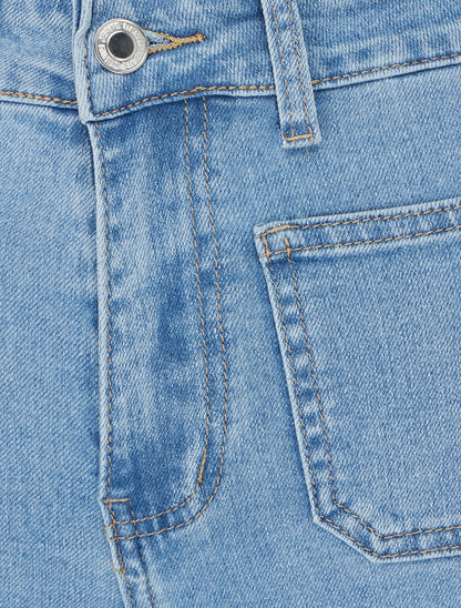 Jean push up à 4 poches coupe droite - Bleu - 3