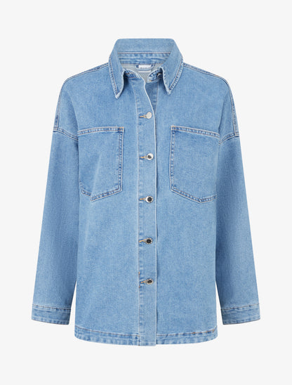 Veste en jean oversize - Bleu clair - 1