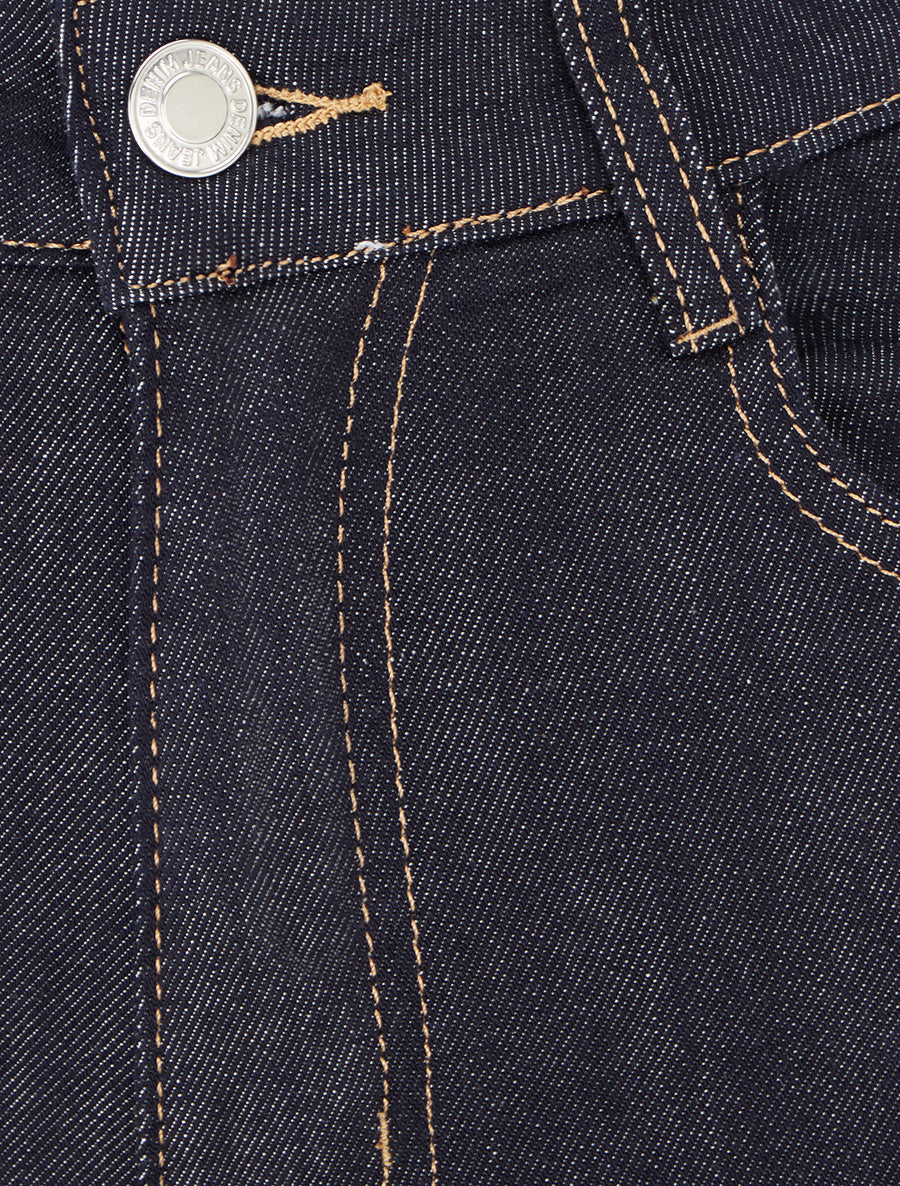 Jean wide leg à revers coupe droite - Bleu brut - 3