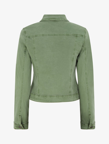 Veste en jean stretch coupe droite - Kaki - 2