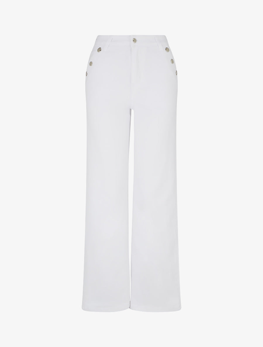 Jean wide leg coupe droite - Blanc - 1
