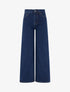 Jean wide leg à taille haute coupe droite - Bleu brut - 1
