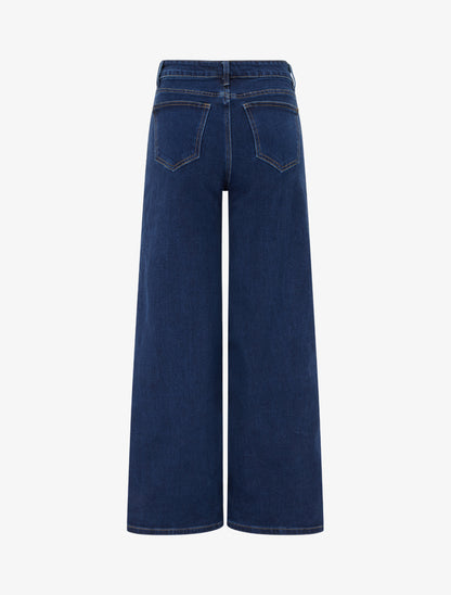Jean wide leg à taille haute coupe droite - Bleu brut - 2