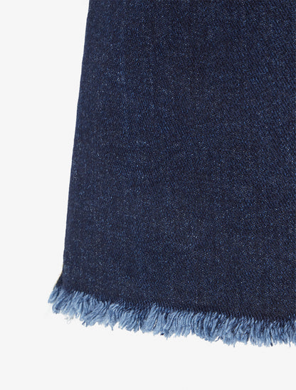 Jean wide leg à bords effilochés - Bleu - 3