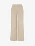 Jean wide leg taille haute à couture apparente - Beige - 1