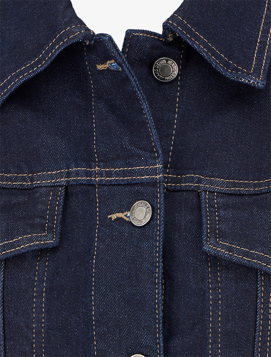 Veste en jean courte coupe droite - Bleu brut - 3