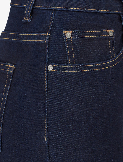 Jean wide leg à coutures apparentes - Bleu brut - 3