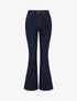 Jean taille haute coupe flare - Bleu brut - 1