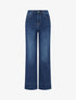 Jean coupe wide leg à taille haute - Bleu denim - 1