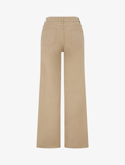 Jean taille haute coupe wide leg - Taupe - 2