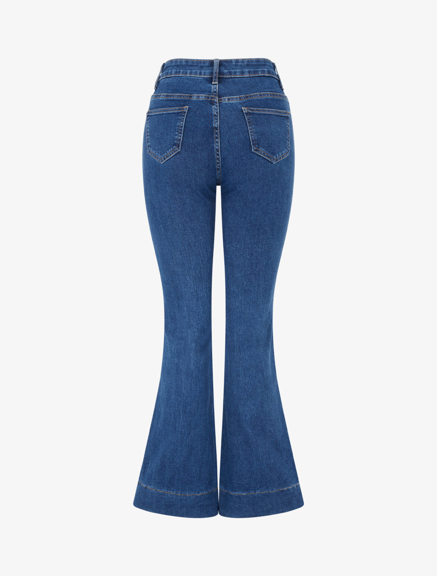 Jean flare à poches plaquées - Bleu denim - 2
