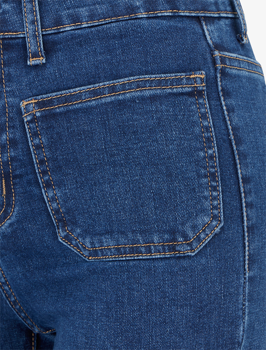 Jean flare à poches plaquées - Bleu denim - 3
