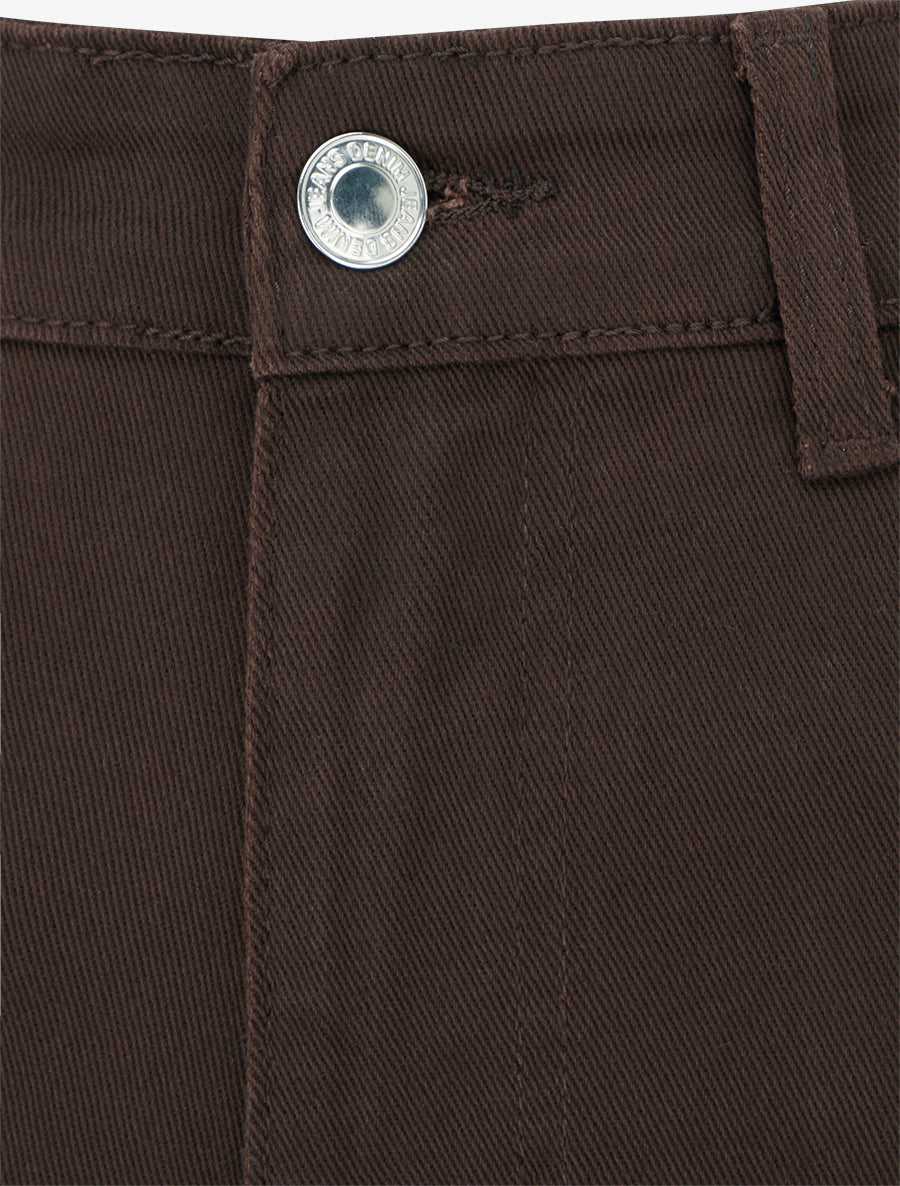Jean mom grande taille à taille haute - Marron - 3