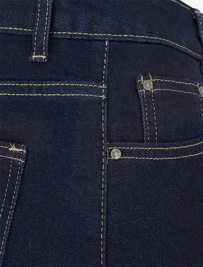 Jean ample grande taille à coutures apparentes - Bleu brut - 3
