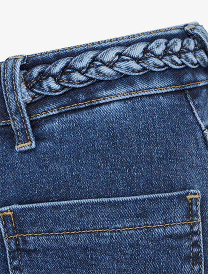 Jean droit à taille tressée - Bleu brut - 3