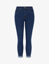 Jean skinny taille haute à ourlet - Bleu - 1