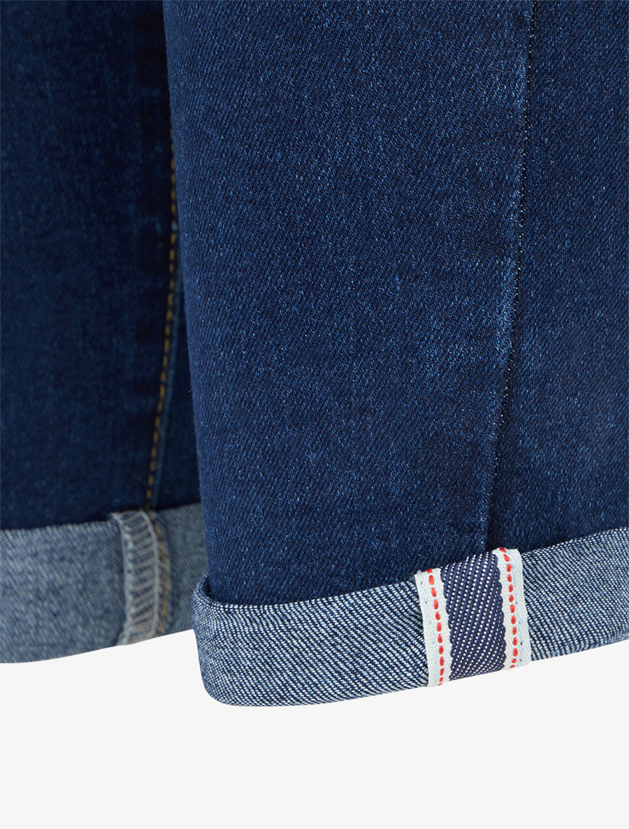 Jean skinny taille haute à ourlet - Bleu - 3