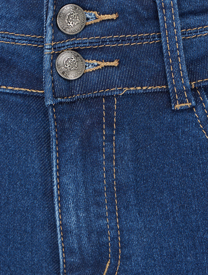 Jean flare taille haute - Bleu denim - 3
