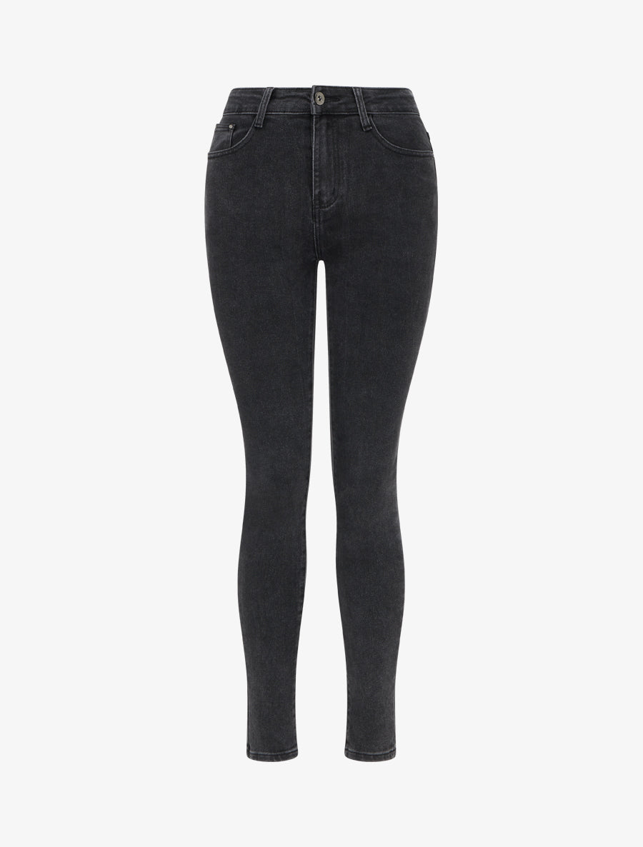 Jean skinny stretch à taille haute - Gris anthracite - 1