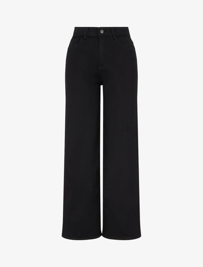 Jean uni coupe droite - Noir - 1
