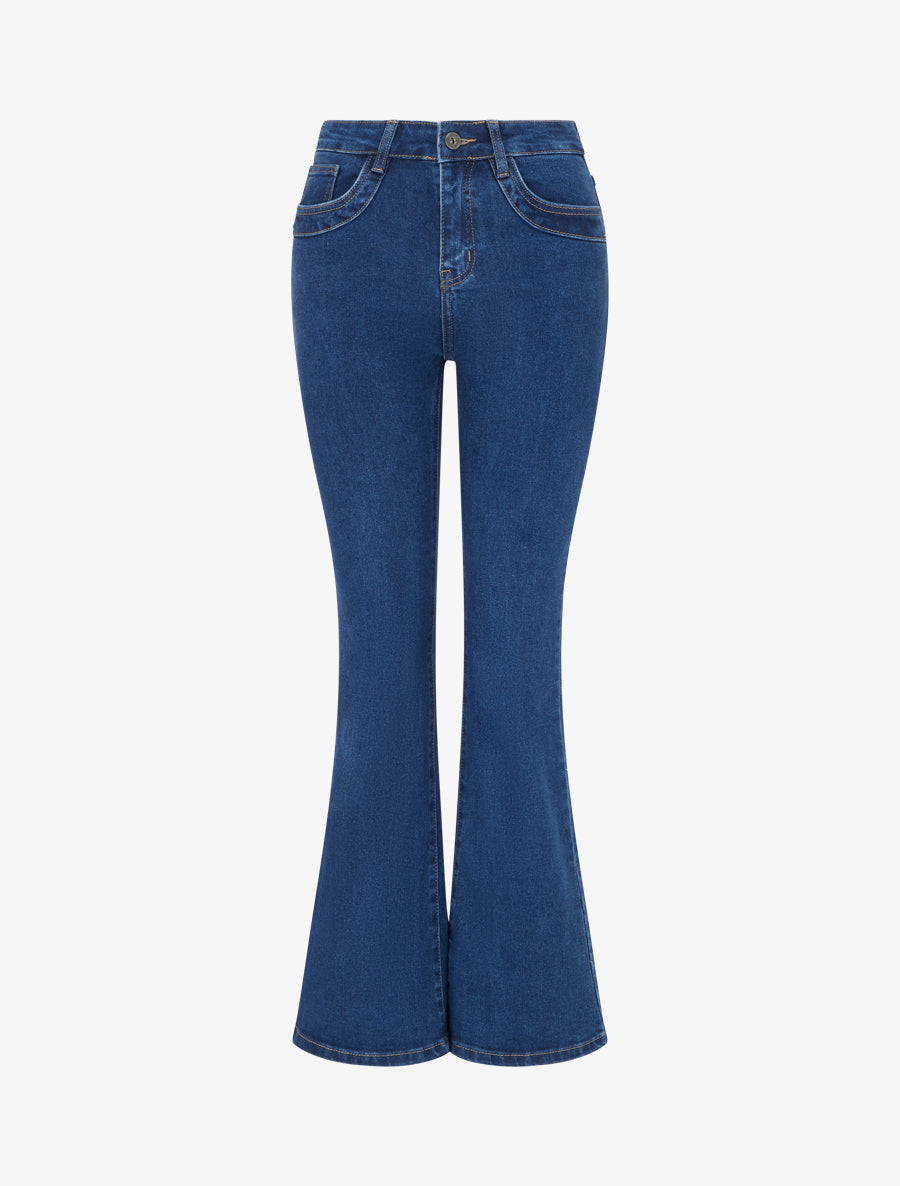 Jean classique coupe flare - Bleu denim - 1
