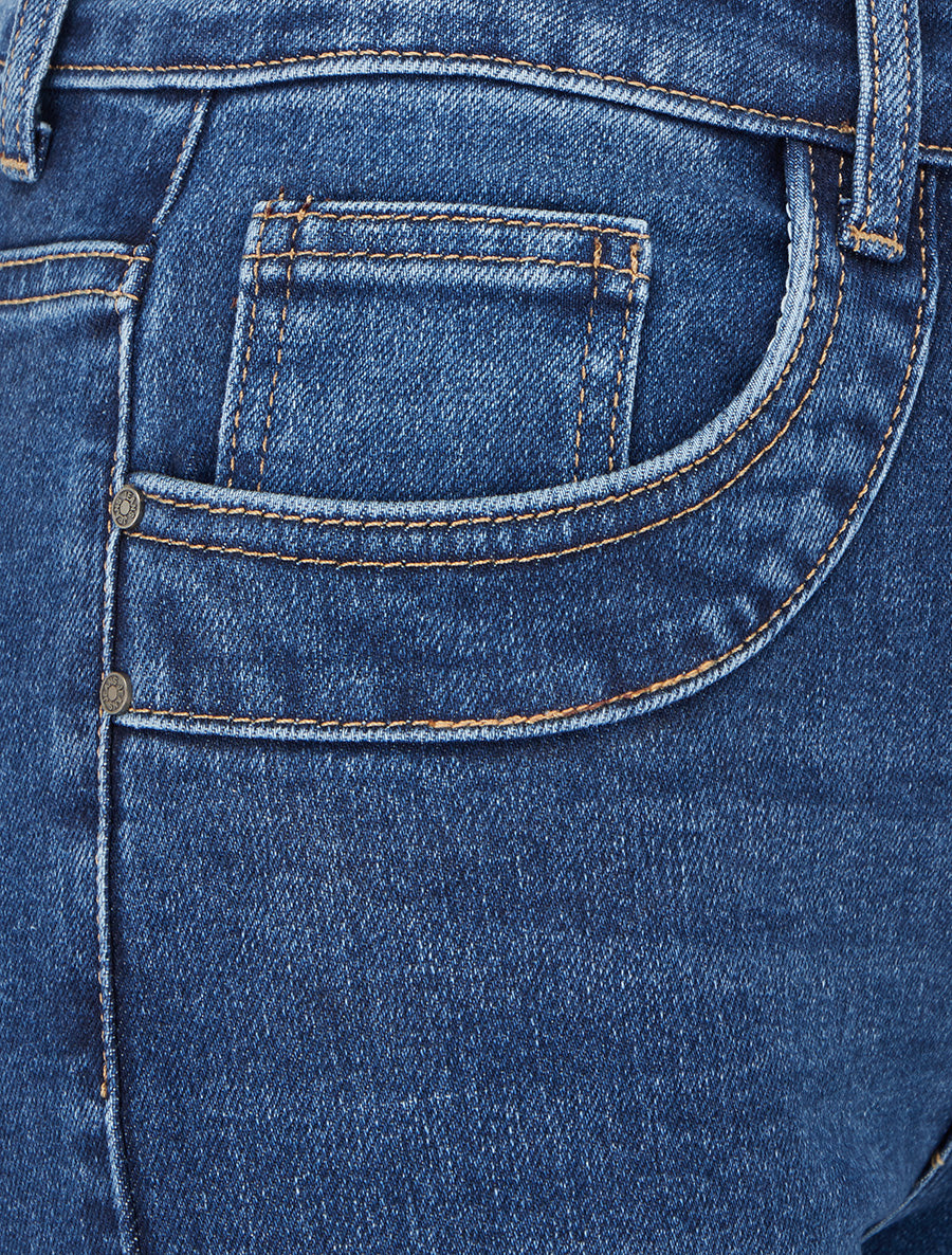 Jean wide leg délavé - Bleu denim - 3