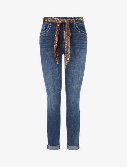 Jean à revers coupe skinny - Bleu denim - 1