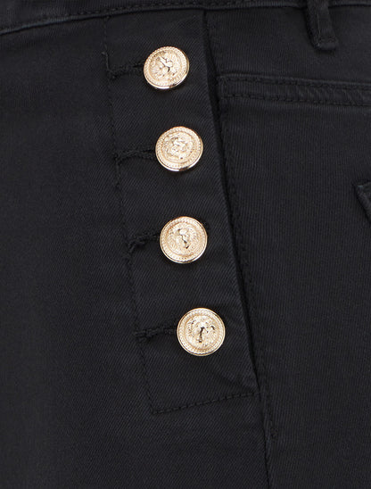Jupe crayon en jean à poches boutonnées - Noir - 3
