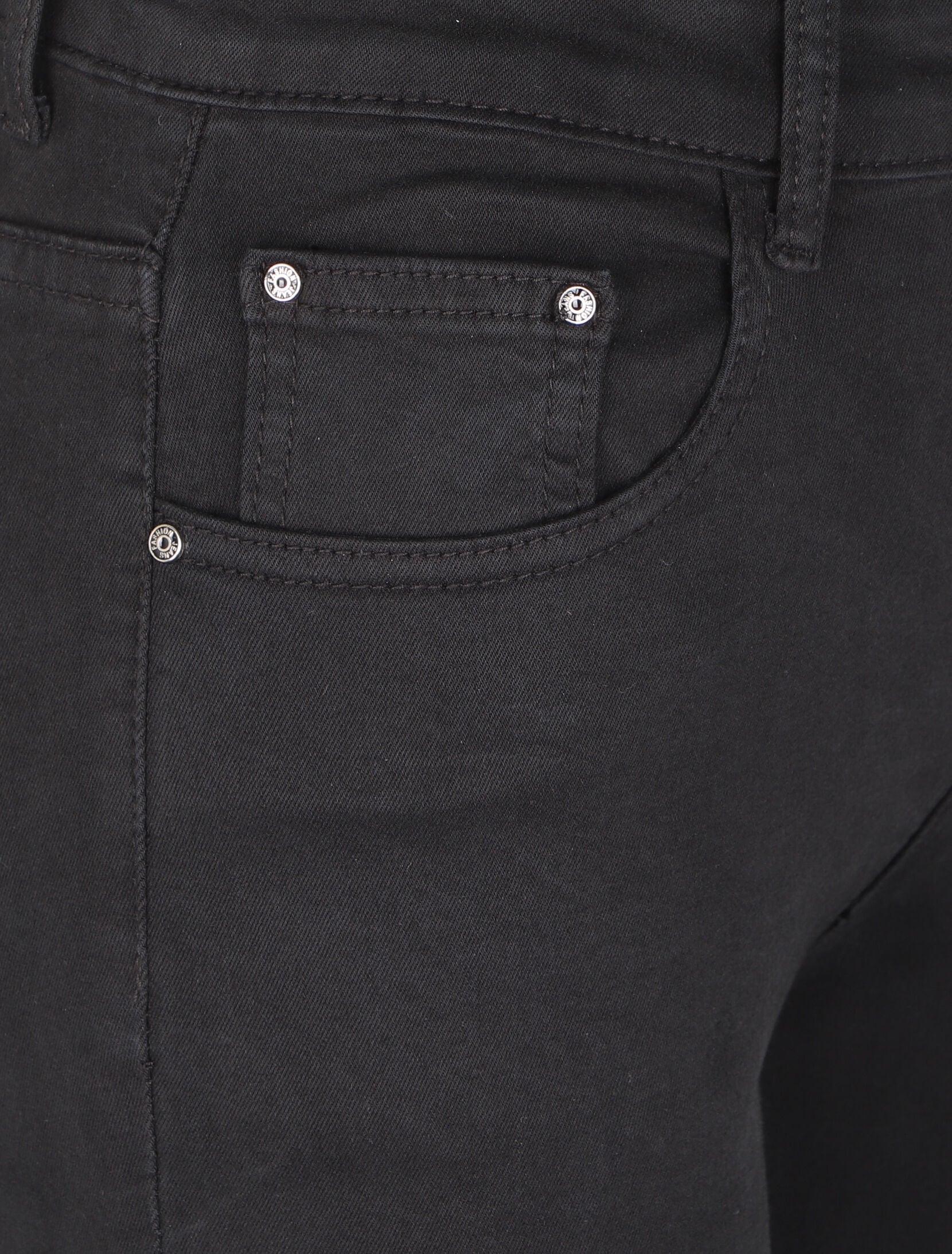Jean slim uni taille haute - Noir - 3