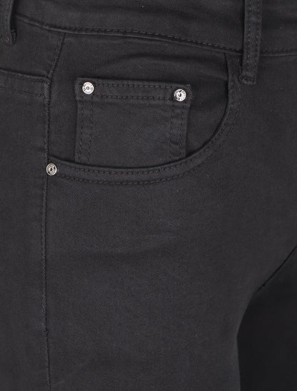 Jean slim uni taille haute - Noir - 3