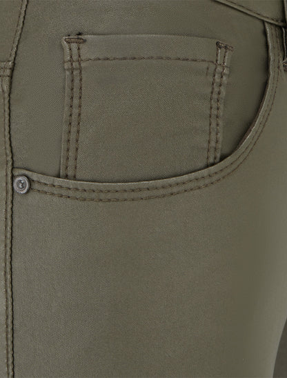 Jean skinny effet ciré - Kaki - 3