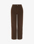 Jean wide leg uni à taille haute - Marron - 1
