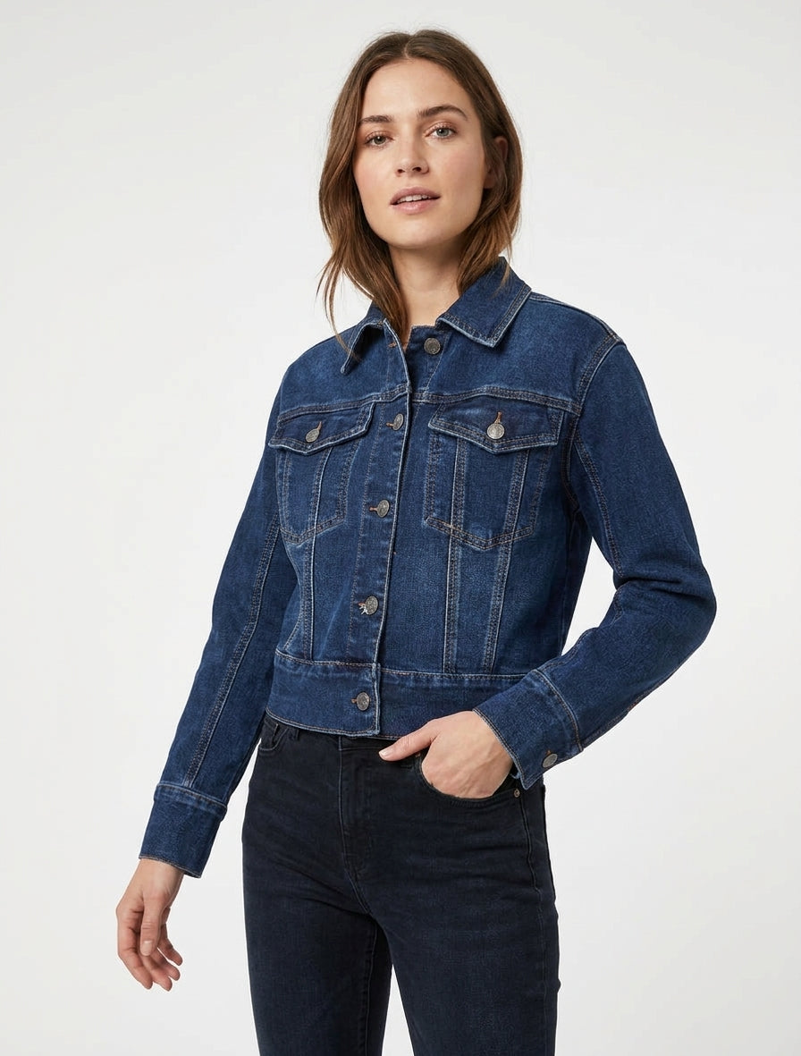 Gerade Jeansjacke - Blau