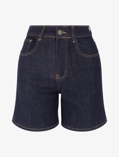 Short en jean coupe droite - Bleu brut - 1