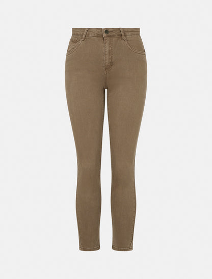 Jean uni coupe skinny - Taupe foncé - 1
