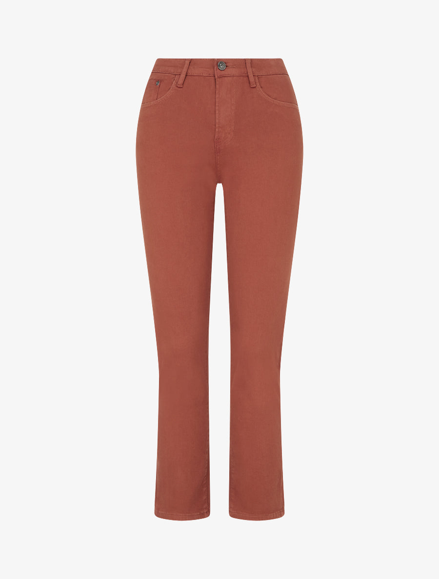 Jean slim uni taille haute - Rouille - 1