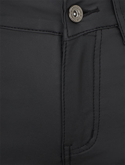 Pantalon flare enduit - Noir - 3