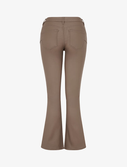 Pantalon flare enduit - Taupe foncé - 2