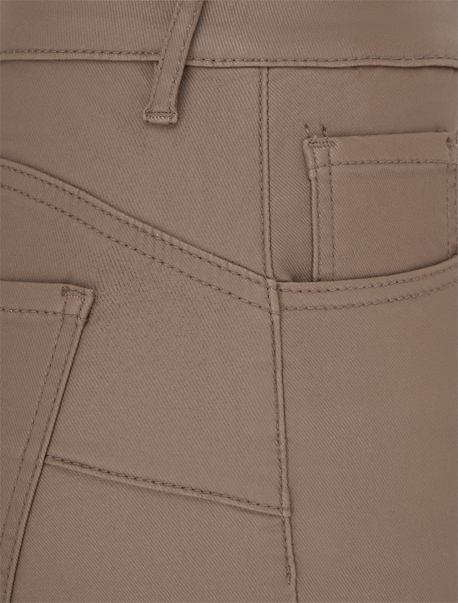 Pantalon flare enduit - Taupe foncé - 3