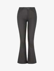 Pantalon flare enduit - Gris anthracite - 1