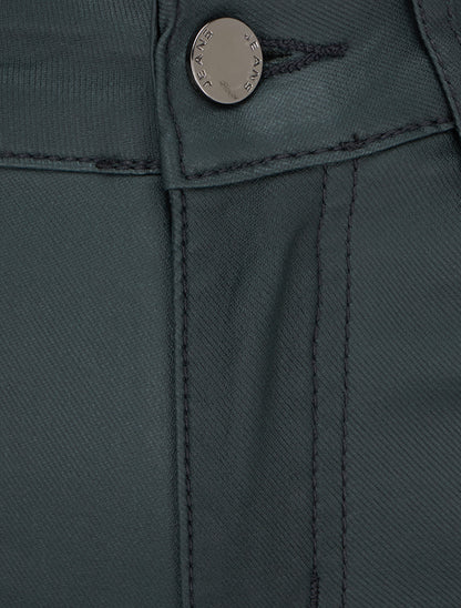 Pantalon slim en simili effet enduit - Vert bouteille - 3